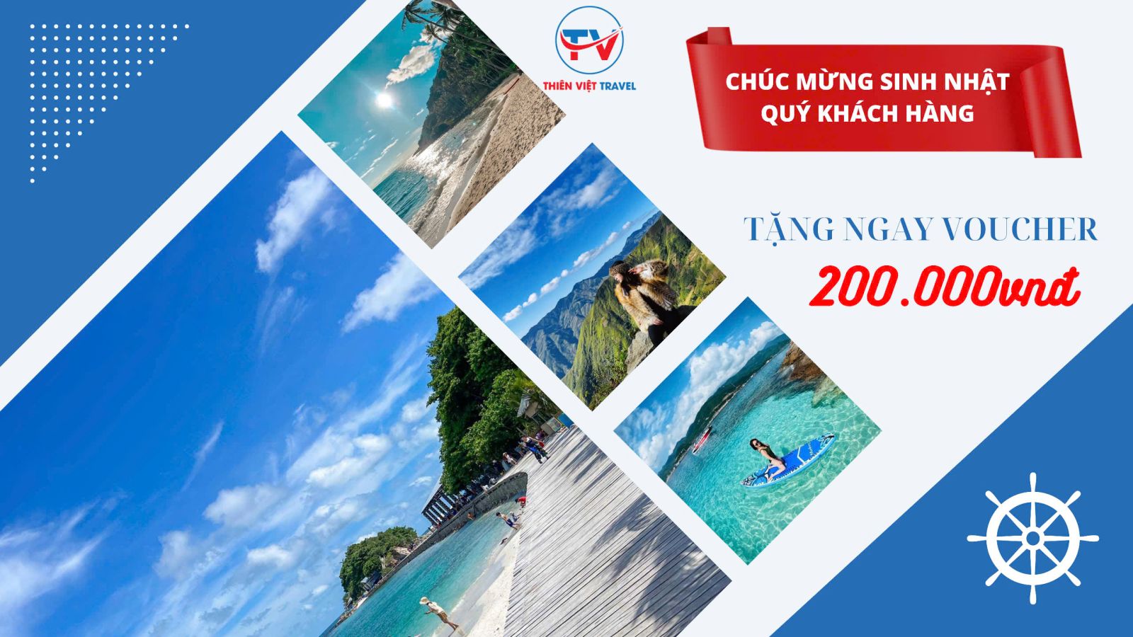 Thiên Việt Travel Tặng Voucher 200,000đ dịp sinh nhật khách hàng